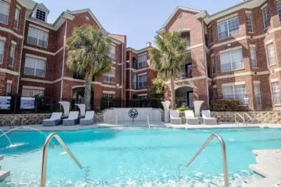 Resort-style pool area at Enclave apartments